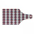 thumbnail image 1 of Americana Cutting Board, Half Triangles Diamond Shapes Retro Navy Inspired Art Print, Decorative Tempered Glass Cutting and Serving Board, Wine Bottle Shape, Red Dark Blue and White, by Ambesonne, 1 of 1