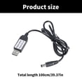 thumbnail image 5 of 3.28ft Length 5V USB to 1.5V DC5521 Plug Male Power Cord Charging Cable Wire for Clocks, Toy, Thermometers Black, 5 of 9