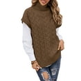 thumbnail image 1 of hirigin Women Sweater, Sleeveless High Neck Vest Knitting Loose Casual Party Street Solid Color Pullover Tops, 1 of 8