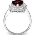 thumbnail image 2 of Sterling Silver Rhodium-Plated Garnet & Cz Ring (Size 7) Made In China qr726-7, 2 of 5