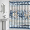 thumbnail image 6 of Navy Blue Starfish Coastal Bathroom Shower Curtain, Beach Botanical Coral Nautical Waterproof Washable Soft Bath Curtain for Bathtub Decor with 12 Hooks&Grommet, 66x72 Inch, 6 of 9
