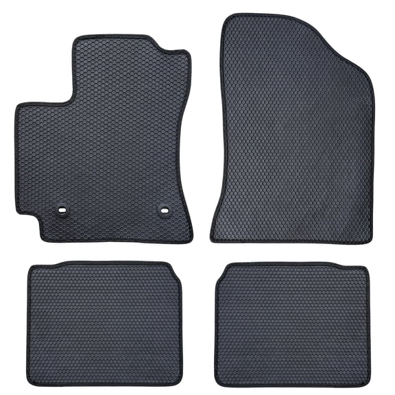 Floor Mats for 2014 to 2019 Toyota Corolla All-Weather with Safety Locks Front and Rear, Black, ecoMats