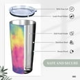 thumbnail image 5 of Colorful 20oz Tumbler, Rainbow Stainless Steel Travel Coffee Mug with Lid Straw, Colored Thermal Cup Water Bottle Multicolor Double Wall Vacuum Insulated Coffee Cup for Hot and Cold Drinks, 5 of 7