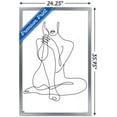 thumbnail image 3 of Woman - Continuous Line Drawing Wall Poster, 22.375" x 34", Framed, 3 of 3