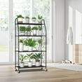 thumbnail image 4 of 4 Tier Plant Stand with Wheels, Plant Shelf for Indoor Outdoor, Heavy Duty Metal Tall Plant Stands Holder Rack for Living Room Balcony and Garden, Black, 4 of 6