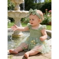 thumbnail image 3 of Happy Town Infant Baby Girl Summer Clothes Sleeveless Romper Dress 3-24M Toddler Girl Bodysuit with Headband, 3 of 9