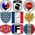 thumbnail image 2 of Pegatina del sello de Francia París Mont Martre Pegatina del sello de Córcega Córcega Aquitania Pegatina del emblema nacional francés Sello de ciudad redonda de Francia, 2 of 5