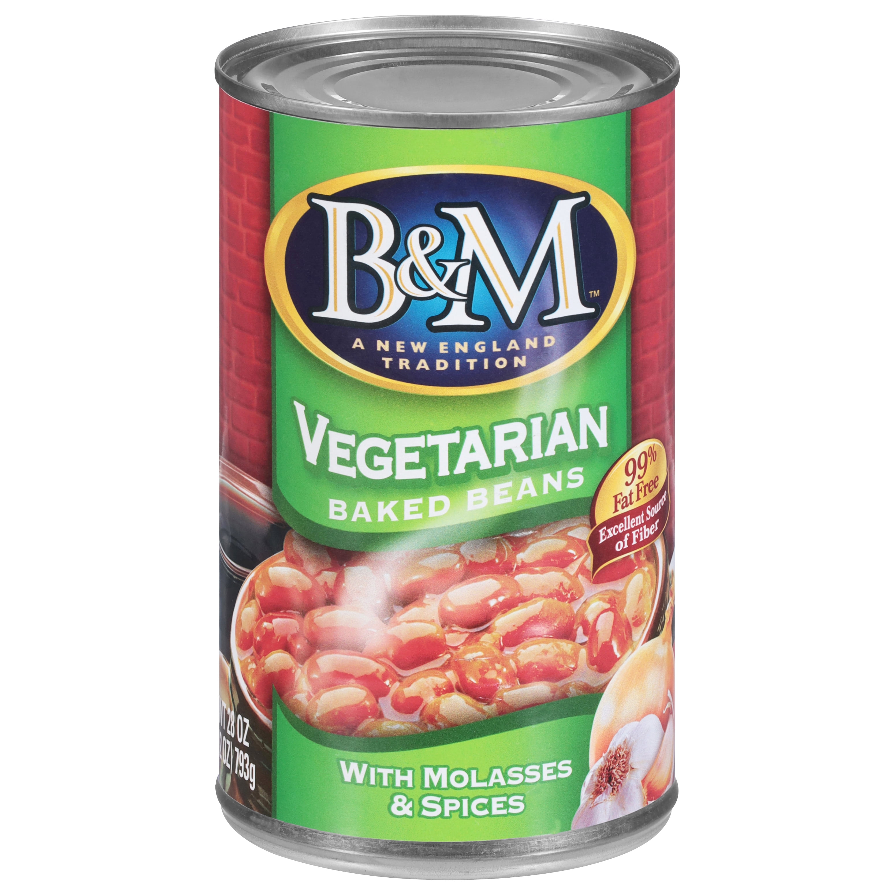 (6 pack) B&M Vegetarian Baked Beans, Vegetarian, Shelf-Stable, 28 oz Can