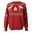 thumbnail image 5 of larppty Women Ugly Christmas Tree Reindeer Holiday Knit Sweater Pullover (Red, L), 5 of 6