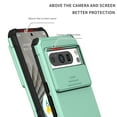thumbnail image 2 of Rugged Case for Google Pixel 9 / 9 Pro Camera Lens Sliding Cover, Hidden Bracket Kickstand Hybrid PC + TPU Military Grade Heavy Duty Shockproof Case for Google Pixel 9 / 9 Pro, Lightblue, 2 of 10