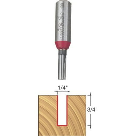 UPC: 0008925380139 | Freud 12-100 Double Flute Straight Router Bit  1/4  x 3/4  x 1/2
