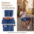 thumbnail image 6 of Trgacdwlo Men's Cargo Shorts Multi Pockets Elastic Waist Workout Shorts Men Sports Running Summer Quick Dry Men Shorts Casual Blue XXL, 6 of 7