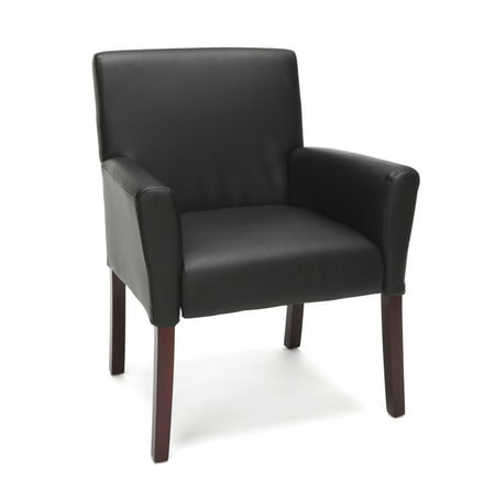 chair legs guest wooden executive arms essentials ofm armed office ess leather blk walmart furniture durable lbs frame series bonded