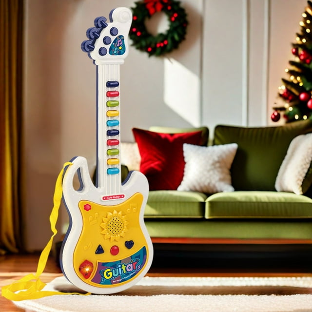 YIMWNYI Light-Up Music Guitar Toy, Electronic Guitar for Family Fun, Interactive Musical Instrument for Parties, Improves Motor Skills and Coordination, Perfect Gift for Entertainment