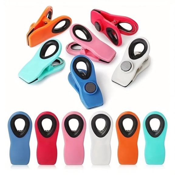 Jous 12 Pack Magnetic Chip Clips, Bag Clips with Air Tight Seal for Food Storage, 12 Pieces, Multicolor