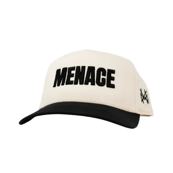 MENACE Embroidered Trucker Hat, Adjustable Snapback Mesh Cap, Funny Retro Baseball Hat for Men and Women, Streetwear Summer Fashion Accessory