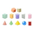 thumbnail image 1 of arctrm 9 Pieces Geometric Solid Blocks Pattern Set Three Dimensional Shapes Educational 15pcs, 1 of 10