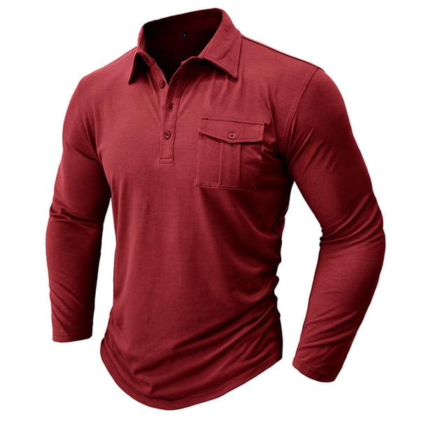 Blusas y camisas de manga larga con cuello redondo para hombre, cuello redondo, botones, boca plana, deportivas para hombre, blusas y camisas de manga larga con cuello redondo para hombre