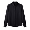 thumbnail image 6 of hotojiny Womens Dress Shirts Long Sleeve Button down Shirt Satin Silk Business Collared Elegant Blouse Office Work Tops, 6 of 6