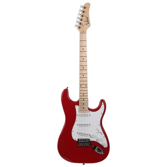 Glarry Maple Fingerboard Electric Guitar with Bag, Red