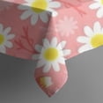 thumbnail image 5 of Pink Daisy Flower Yellow Centers Pattern Square Tablecloth,Waterproof Square Table Cover,Wipeable Spillproof Washable Table Cover for Home Kitchen Party Decor 52"x52"(132x132cm), 5 of 6