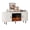 White, variant on 65" Brown Engineered Wood TV Stand with 23" Electric Fireplace & LED