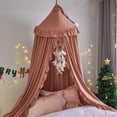 thumbnail image 3 of Bed Canopy for Girls,Princess Round Dome Dreamy Mosquito Net Bedding Girls Room Castle Play Tent Hanging House Decor Reading Nook Canopies (JujubeRed), 3 of 15