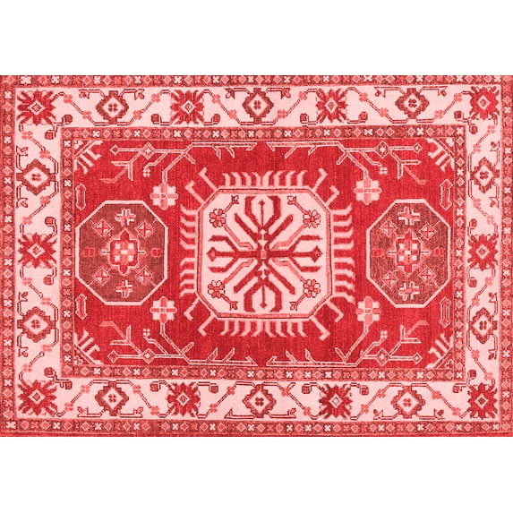 Ahgly Company Indoor Rectangle Geometric Red Traditional Area Rugs, 5' x 8'