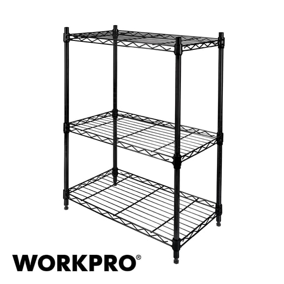 WorkPro 3-Tier Black Slim Wire Shelving