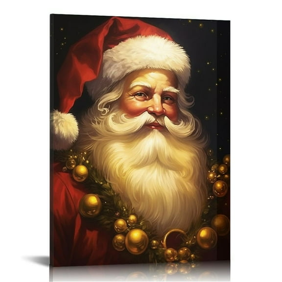 ONETECH Santa Canvas Wall Art Vintage Santa Claus Pictures Prints Christmas Poster Wall Decor Living Room Decor Ready to Hang