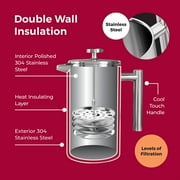 MuellerLiving Stainless Steel Double Insulated 8-Cup French Press Coffee Maker