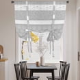 thumbnail image 3 of Farm Fruits Balloon Curtains for Living Room/French Door, Watermelon Lemons Peach Strawberry Grey Striped Tie Up Curtains 63 Inch Length Energy Saving Kitchen Curtains Shades for Windows 42"x63", 3 of 8