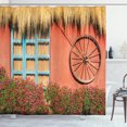 thumbnail image 1 of Ambesonne Wagon Wheel Shower Curtain, Country House, 69"Wx70"L, Multicolor, 1 of 3