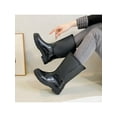 thumbnail image 5 of Fangasis Women's Garden Shoes Pull On Rubber Boot Wide-Calf Rain Boots Work Round Toe Mid Calf Bootie Black 8, 5 of 7