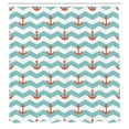 thumbnail image 3 of Ambesonne Marine Shower Curtain, Pattern Anchor Stripe, 69"Wx84"L, Turquoise Red, 3 of 5