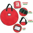 thumbnail image 6 of Christmas Wreath Storage Bag 25" - Handles Made Of Durable 600D Oxford Polyester Material Storage Bag Extra Large 25” Holiday Wreaths Container (Red), 6 of 6