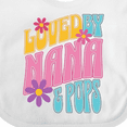 thumbnail image 4 of Inktastic Nana and Pops Love Me Retro Flowered Girls Baby Bib, 4 of 4