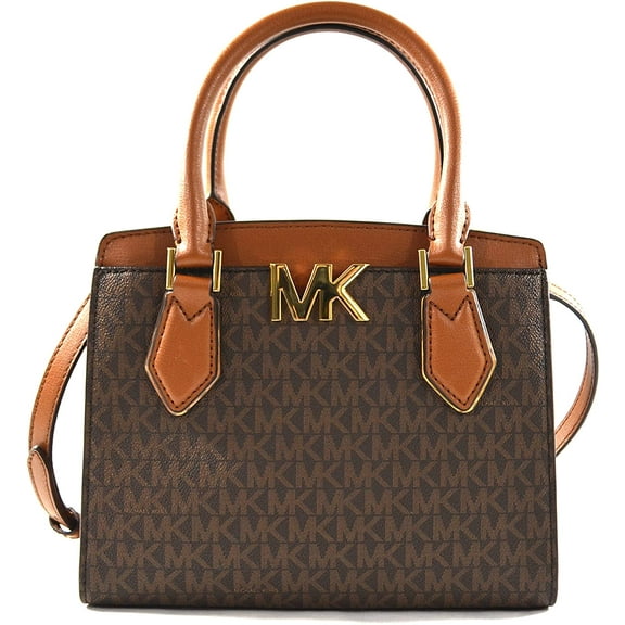 Michael Kors Mott Medium Messenger Satchel Brown Signature Bag 35T0GOXM2B-200