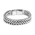 thumbnail image 2 of Wentin Bracelets Clearance! Hip Hop Trend Stainless Steel Front And Back Men's Bracelet Simple Overbearing Punk High Grade Cuban Bracelet, 2 of 9