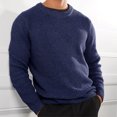 thumbnail image 2 of uikmnh Men's Autumn and Winter Simple Solid Color Knit Sweater Pullover, 2 of 6