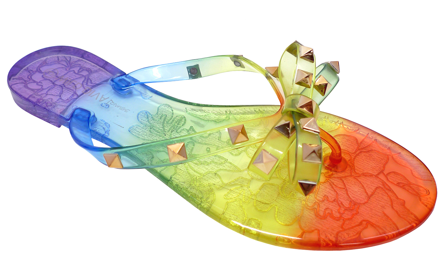 wild diva studded jelly sandals