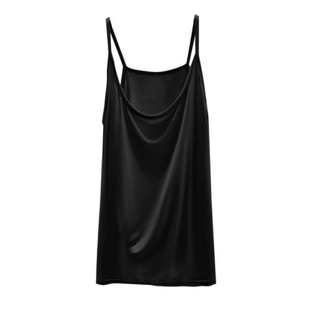 JGGSPWM Tank Top for Women Spaghetti Strap Wireless Cami Breathable Camisole Layer Undershirt Black 5XL