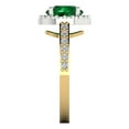 thumbnail image 3 of 1.86 ctw with Simulated Diamond Halo Accents Anniversary Ring for Women | Round Cut Simulated Emerald | Hyperallergenic Solid 18K White/Yellow Gold, 3 of 5