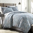 thumbnail image 1 of Southshore Fine Living, Inc. Oversized Comforter Bedding Set Down Alternative All-Season Warmth, Soft Cozy Paisley Bedspread 3-Piece with Two Matching Shams, Pure Melody Aqua, King / California King, 1 of 4