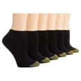 thumbnail image 4 of GOLD TOE 6 Pack Black Solid Cushioned Athletic No Show Socks 6-9, 4 of 7