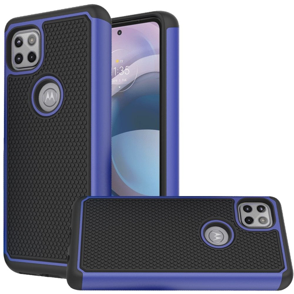 For Motorola Moto One 5g Ace Rugged Tough Shockproof Hybrid Case Cover Blue Pc Black Tpu Walmart Com