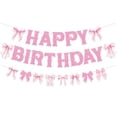thumbnail image 1 of Banner Neyeidru para decoración de cumpleaños con lazo rosa para niñas, 1 of 7