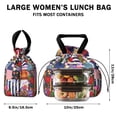 thumbnail image 5 of Pioneer Flower Floral Print Pattern Drawstring Lunch Bag Women - Drawstring Lunch Bag Insulated for Work Office - Stain-Resistant Large Lunchbags for Women with Multi-Pockets, 5 of 6