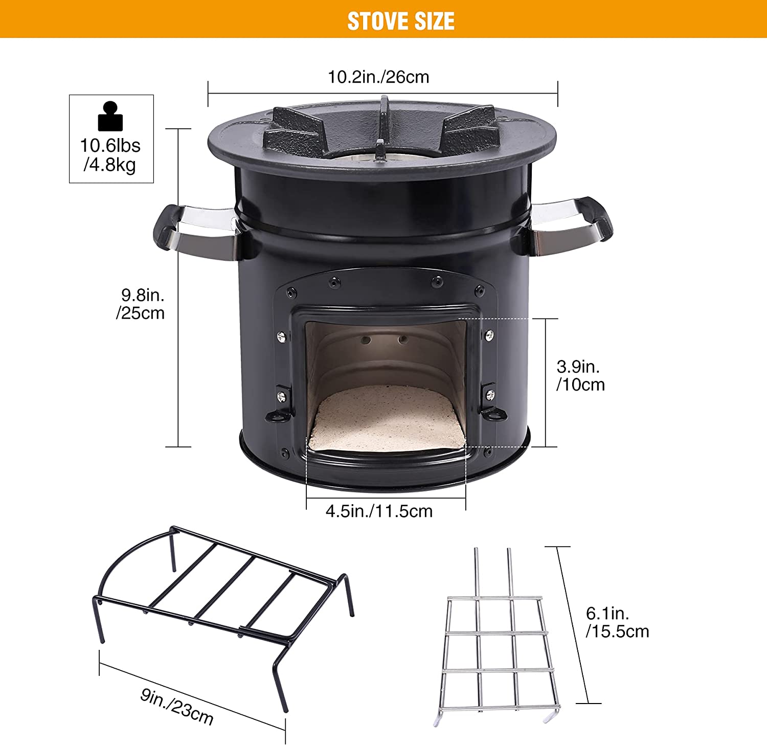 Lineslife Rocket Portable Wood Charcoal Camping Stove