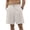 Light Gray021, variant on Dwelliawo Men's Cotton Linen Shorts Elastic Waist Straight Leg Linen Dress Shorts Loose Fit Beach Pants Cotton Linen Pleat-Front Classic Light Gray 2XL
